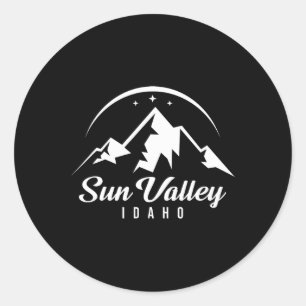 Sun Valley Idaho Skigebiet Snowboarden Runder Aufkleber