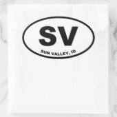 Sun Valley, Idaho SV Ovaler Aufkleber (Tasche)