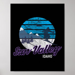 Sun Valley Idaho USA Skigebiet Snowboardfahren Poster