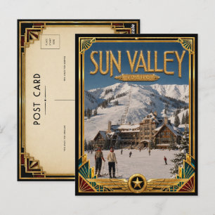 Sun Valley Idaho Vintage Art Deco Golden Age Postkarte