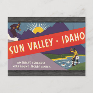 Sun Valley Idaho, Vintage Postkarte