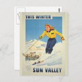 Sun Valley Idaho Vintage Reise Postkarte (Vorne/Hinten)