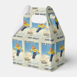 Sun Valley, Idaho Vintage Reisekoffer Geschenkschachtel
