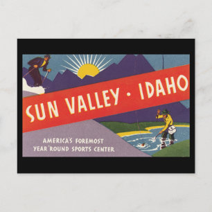 Sun Valley Idaho_Vintage Reiseplakat Postkarte