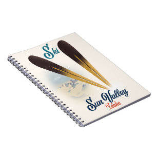 Sun Valley Idaho Vintage-Skiplakat im Retro-Stil Notizblock