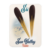 Sun Valley Idaho Vintages Skipposter Magnet (Vertikal)