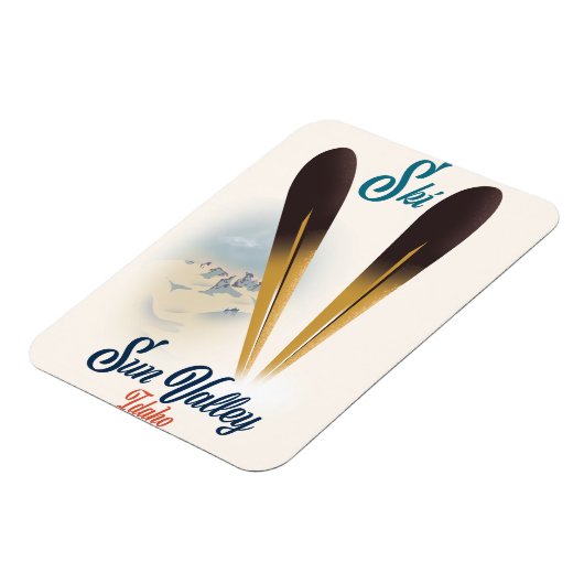 Sun Valley Idaho Vintages Skipposter Magnet (Linke Seite)