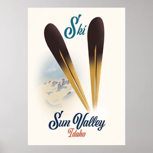 Sun Valley Idaho Vintages Skipposter Poster (Vorne)