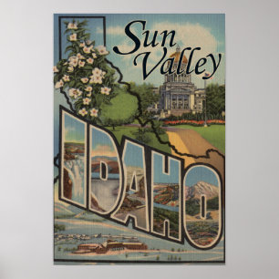 Sun Valley, IdahoGroße Buchstabenszenen Poster