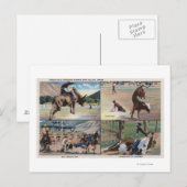 Sun Valley, IDRodeo Bull Dogging Scenes Postkarte (Vorne/Hinten)