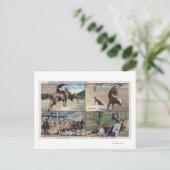 Sun Valley, IDRodeo Bull Dogging Scenes Postkarte (Stehend Vorderseite)