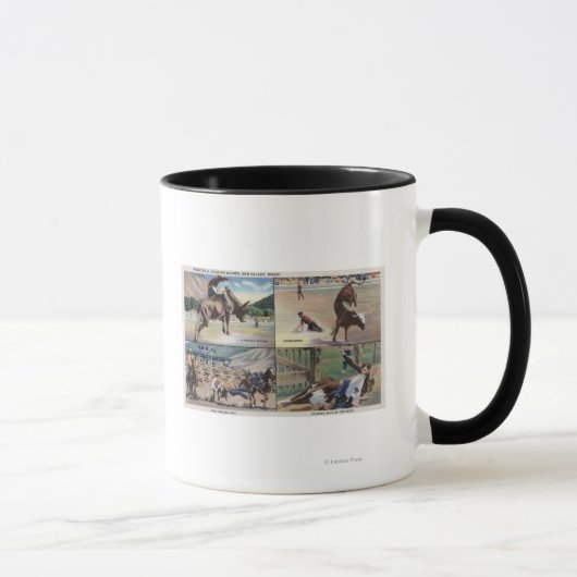 Sun Valley, IDRodeo Bull Dogging Scenes Tasse (Rechts)