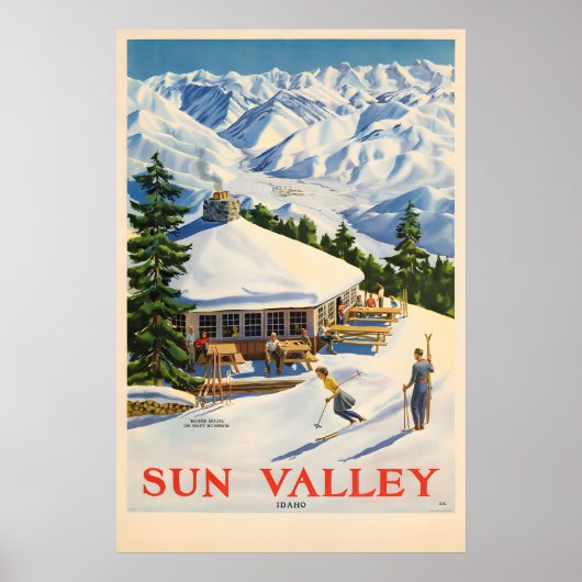 Sun Valley Vintage Reiseposter Drucke (Vorne)