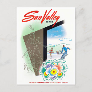 Sun Valley Vintage-Reisepostkarte Postkarte