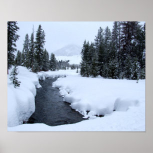 Sun- Valleyschnee-Strom-Druck Poster
