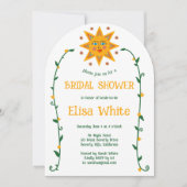 Sun & Vines Boho Arch Whimsical CUSTOM QR Bridal Einladung (Vorderseite)