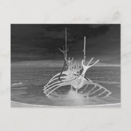 Sun Voyager Skulptur, Island, Umkehrbein B/W Postkarte
