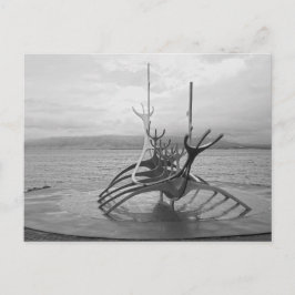 Sun Voyager Skulptur, Reykjavik, Island, B/W Postkarte