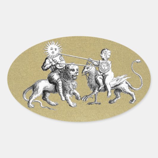 Sun vs. Moon Jousting Match Ovaler Aufkleber (Vorderseite)