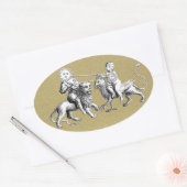 Sun vs. Moon Jousting Match Ovaler Aufkleber (Umschlag)