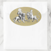 Sun vs. Moon Jousting Match Ovaler Aufkleber (Tasche)