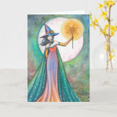 Sun Wand Witch Fantasy Art by Molly Harrison Karte (Gelbe Blume)