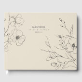 Sun-Washed Garden Wedding Floral Outlines ID1283 Gästebuch (Vorderseite)