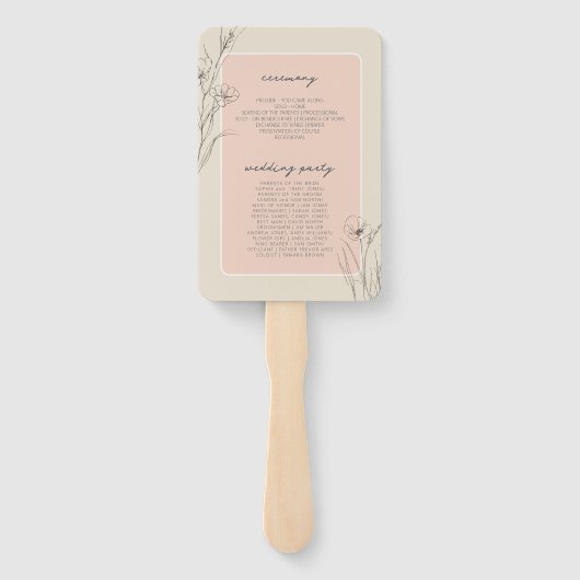 Sun-Washed Garden Wedding Program ID1283 Fächer (Rückseite)