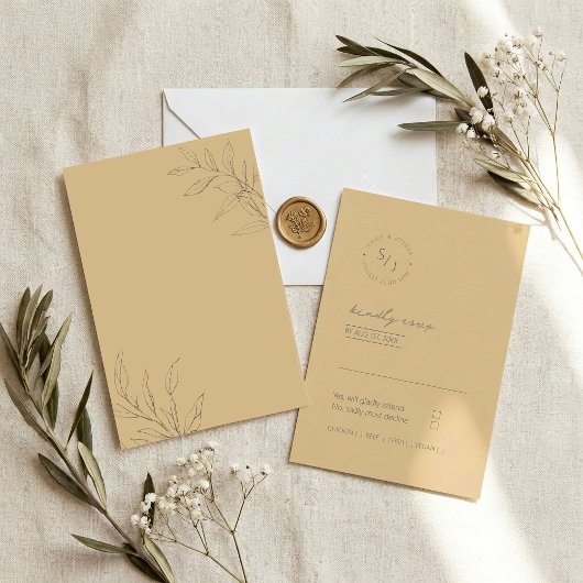 Sun-Washed Garden Wedding RSVP Karte