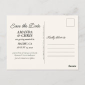 Sun & Waves Boho Beach Save the Date Postkarte (Rückseite)