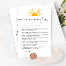 Sun Wer das beste Baby Duschspiel kennt