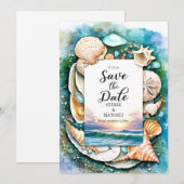 Sun Whimsical Beach Wedding Save The Date (Vorne/Hinten)