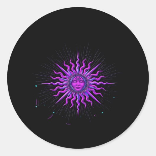 Sun - Whimsigoth Graphic Runder Aufkleber (Vorderseite)
