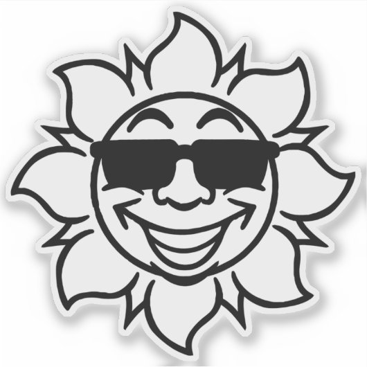 Sun with Sunglasses Aufkleber (Vorderseite)