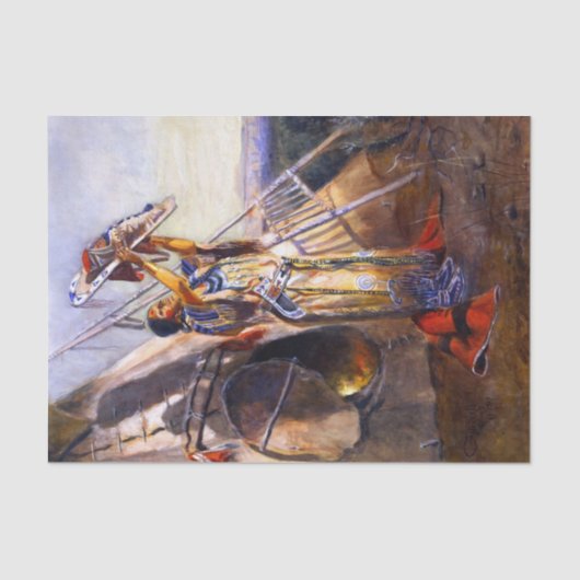 "Sun Worshiping in Montana" von Charles Russell Seidenpapier (Vorderseite)