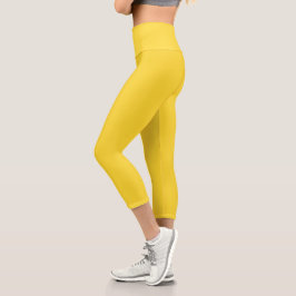 Sun Yellow Solid Color | Klassisches Elegant Capri Leggings