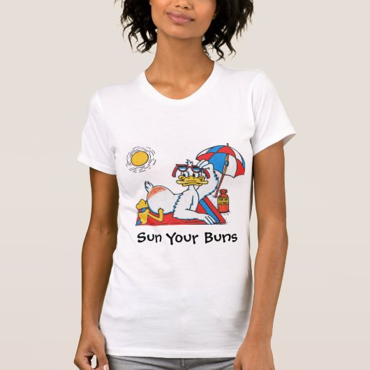 Sun Your Buns Vacacation Spaß T-Shirt (Vorderseite)