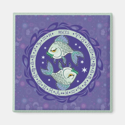 Sun-Zeichen-Fisch-Magnet Magnet (Vorne)