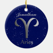 Sun-Zeichen mit Name Keramik Ornament (Hinten)