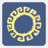 Sun zeichnend quadratischer aufkleber (Vorderseite)