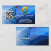 Sun-Zuhause-Logo | Solarmodule | QR-Visitenkarte Visitenkarte (Vorne/Hinten)