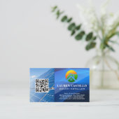 Sun-Zuhause-Logo | Solarmodule | QR-Visitenkarte Visitenkarte (Stehend Vorderseite)
