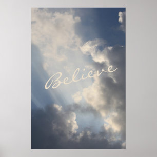 Sunams Weiße Wolken Inspiration glauben Poster