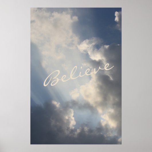 Sunams Weiße Wolken Inspiration glauben Poster (Vorne)