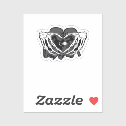 Sunand~1 - Skeleton Herz Hände Aufkleber (Blatt)