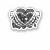 Sunand~1 - Skeleton Herz Hände Aufkleber (Vorderseite)