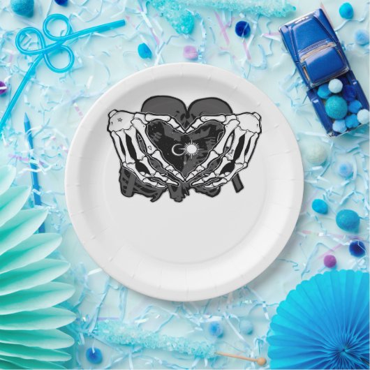 Sunand~1 - Skeleton Herz Hände Pappteller (Party)