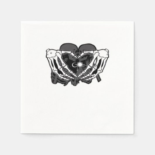 Sunand~1 - Skeleton Herz Hände Serviette (Vorderseite)