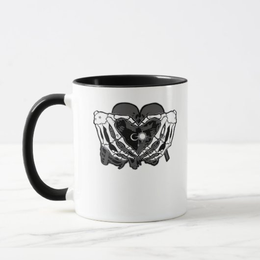 Sunand~1 - Skeleton Herz Hände Tasse (Links)
