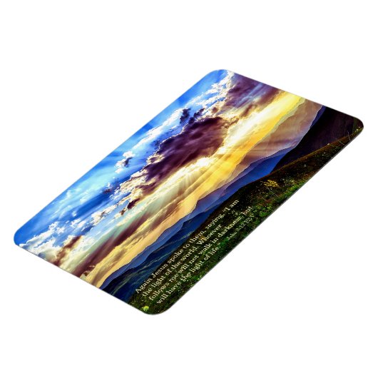 Sunbeam Mountains Scripture Flexible Foto Magnet (Linke Seite)